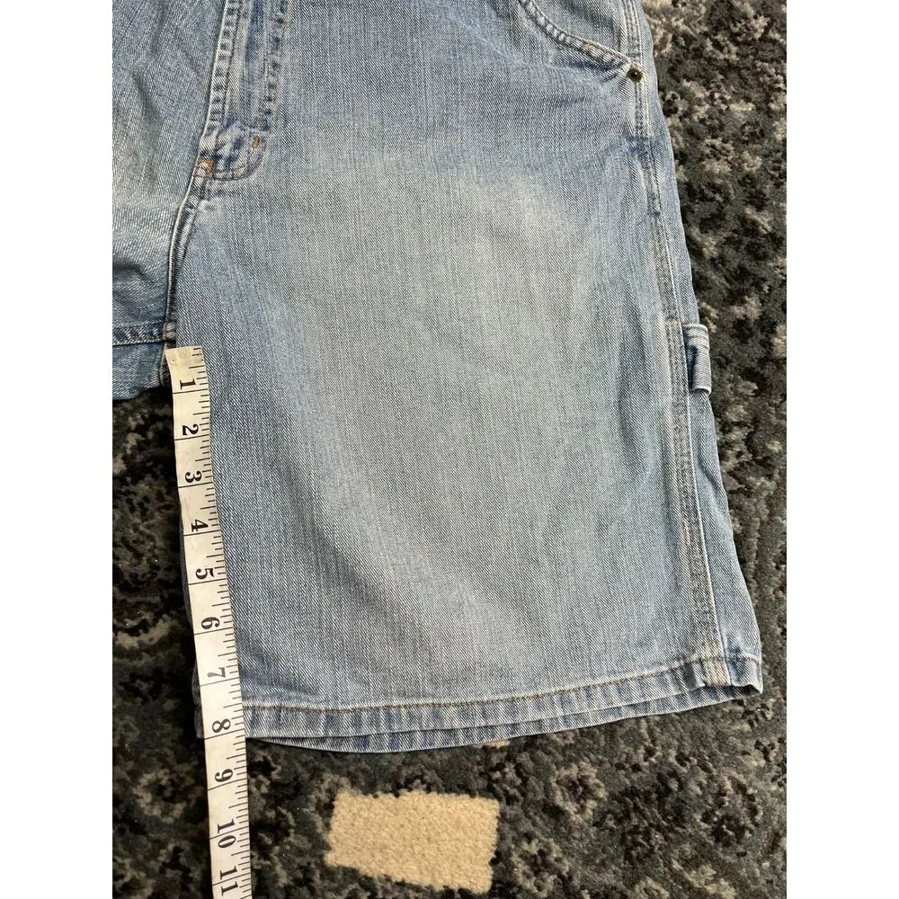 Vintage Urban Pipeline Men Jean Denim Light Blue Carpenter Shorts Size 36